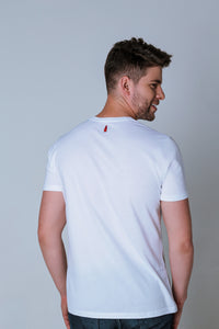 Custom Fit T-shirt Masculina Gola U - Branco